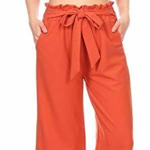 SHOSHO Paper Bag Waist Cropped Pants